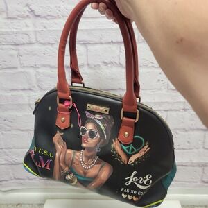 Nikky by Nicole Lee Full Size Purse Handbag Love Has No Color Black Graphic